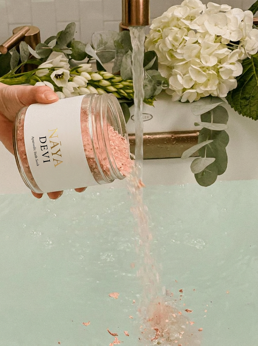 Nāya Devi tea-infused Ayurvedic bath soak with herbs and botanicals
